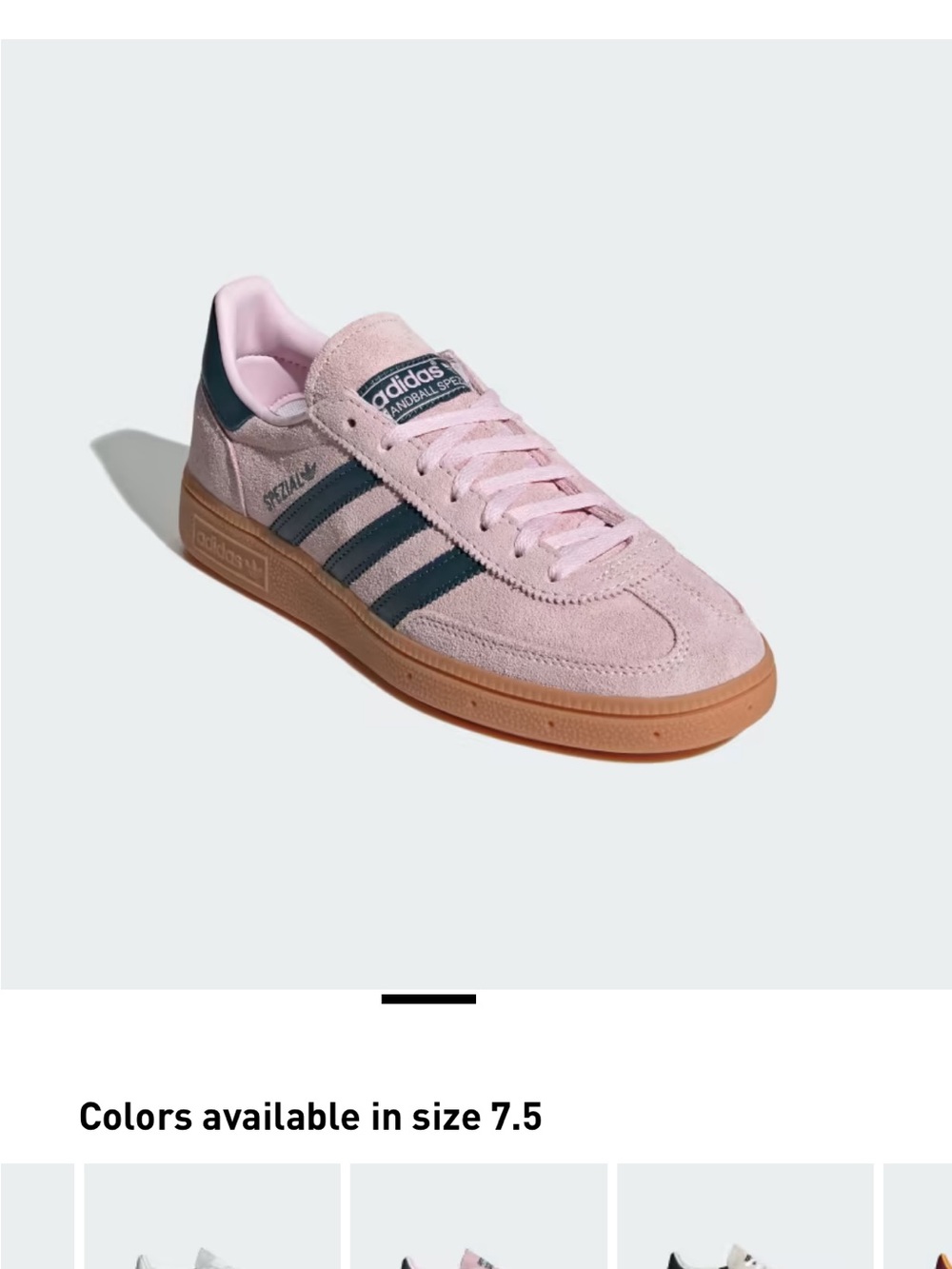 adidas Pink Suede Sneaker with Navy Stripes Hardball Spezial